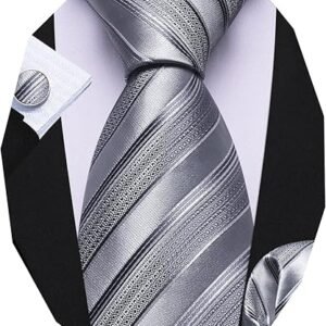 Tie Sets for Men Silk Stripe Necktie Woven Checkered Handkerchief Cufflinks Formal Business Wedding 4.7 4.7 out of 5 stars    9,625 ratings