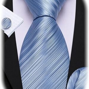 Tie Sets for Men Silk Stripe Necktie Woven Checkered Handkerchief Cufflinks Formal Business Wedding 4.7 4.7 out of 5 stars    9,625 ratings