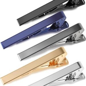 5P Tie Clips For Men, 5 Different Classic Tie Bar, Stainless Steel Tie Clip For Business, Wedding, Anniversary, Father's Day Gifts and Daily Life