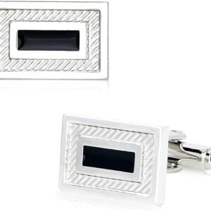 2Pcs Cufflinks for Men Tuxedo Studs Tuxedo Buttons Sliver Crystal Cuff Links Shirt Studs Men Shirt Cuff Links Tuxedo Suit Accessories Men Formal Dress Accessories for Business, Wedding（White Square）