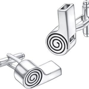 Unique Cufflinks for Men Silver Tuxedo Cufflinks Personalized Wedding Jewelry Accessories Gift（Silver Whistle）